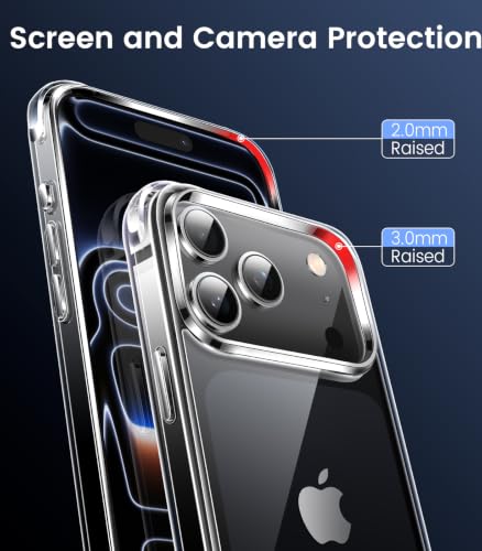 Mkeke for iPhone 18 Pro Case Clear [Not-Yellowing] | [Military-Grade Drop Protection] Shockproof Protective Phone Bumper 2026