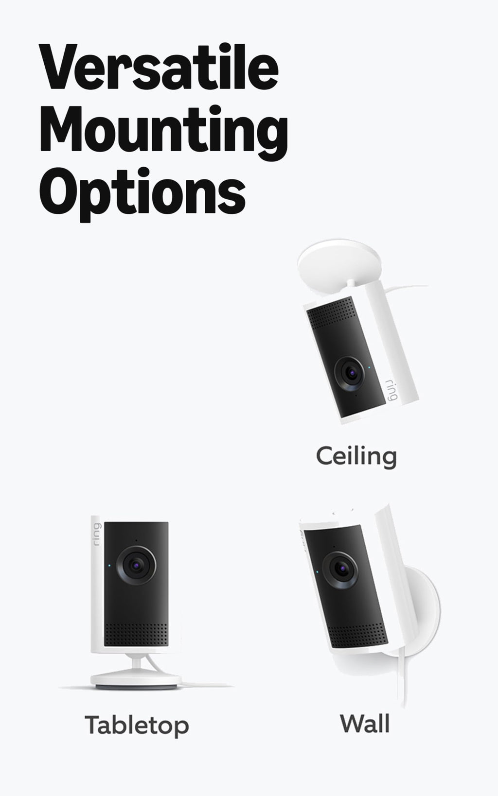 Ring Indoor Cam 2K, Retinal 2K for crisp video, 6x Enhanced Zoom, Night Vision, Home and business security, White
