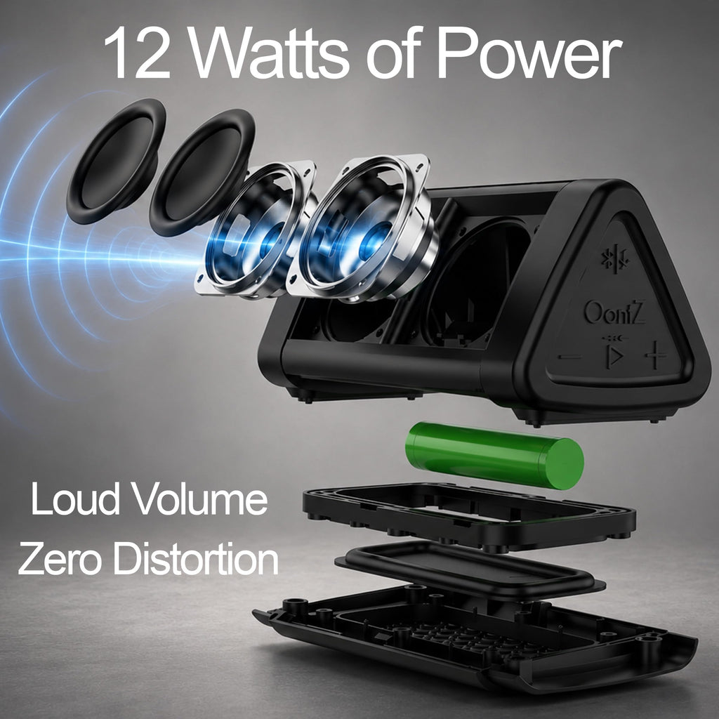 OontZ Angle 3 Gen 4 Portable Bluetooth Speaker, 12W, 24-Hour Playtime | Compact 12W Bluetooth speaker with clear sound,100-ft range, IPX5 waterproof, AUX Input, USB-C Charging Cable.