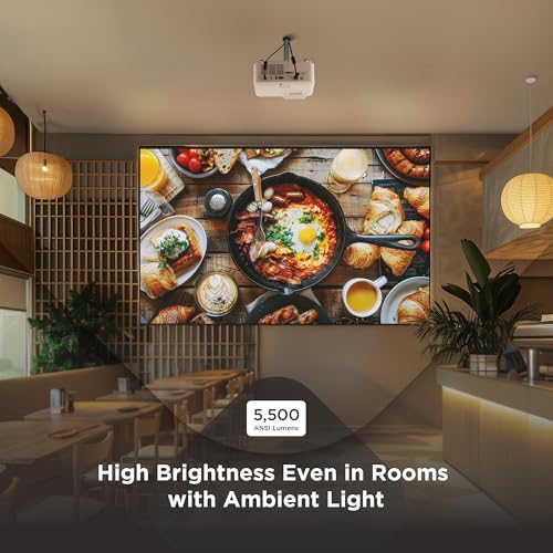 ViewSonic LS740HD 1080P Laser Projector, 5500 Lumens, Full HD Home Theater | Optical Zoom, Keystone, Corner Adjustment, Golf Simulation, Classroom, Auditorium, Ceiling Mount, 360 Projection, Quick Setup
