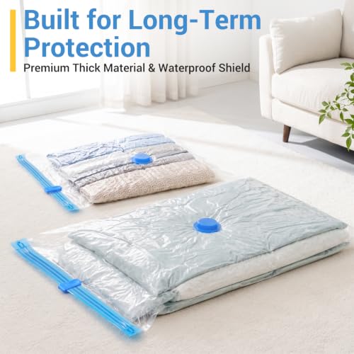 Fygrip 80% Space Saver Vacuum Storage Bags with Hand Pump, 20 Combo | Plastic Packaging Bags, Vacuum Seal Bags for Clothing, Travel Luggage, Blankets, Comforters
