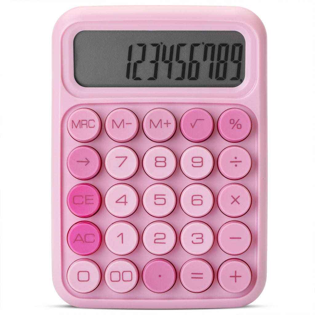 Mr. Pen- Mechanical Switch Calculator, 12 Digit Large LCD Display, Pink | With Big Buttons, Mechanical Switch Calculator for Home, School, Office