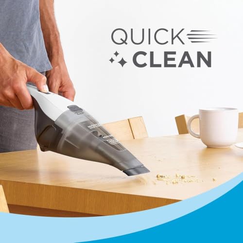 BLACK+DECKER dustbuster Cordless Handheld Vacuum, Portable Car Vacuum Cordless Rechargeable, Wall Mount, Strong Suction QuickClean (HNVC215B10)