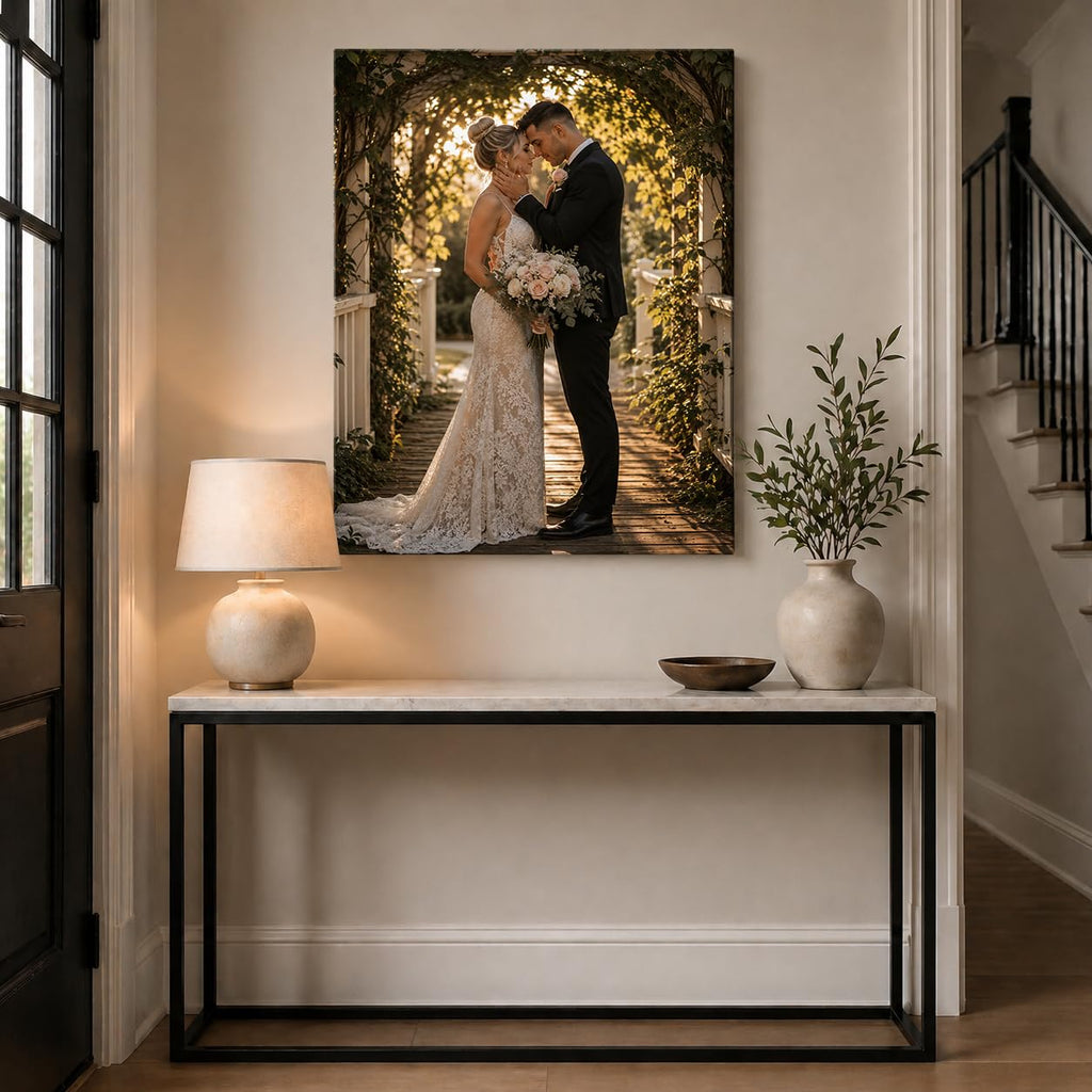 Canvas Prints with Your Photos,Ship Next Day Custom Canvas Wall Art 8x10 | Personalized Framed Canvas Pictures,Custom Photo Gifts for Wedding, Family, Frineds, Pets,Ready to Hang Home Decor