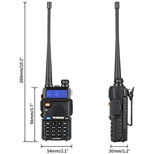 Baofeng UV-5R Ham Radio Handheld, Dual Band Two Way Radio (Black) | 144-148MHz 420-450Mhz Walkie Talkie, 1800mAh Li-ion Battery, Portable for Outdoor Hiking Camping Emergency Backup