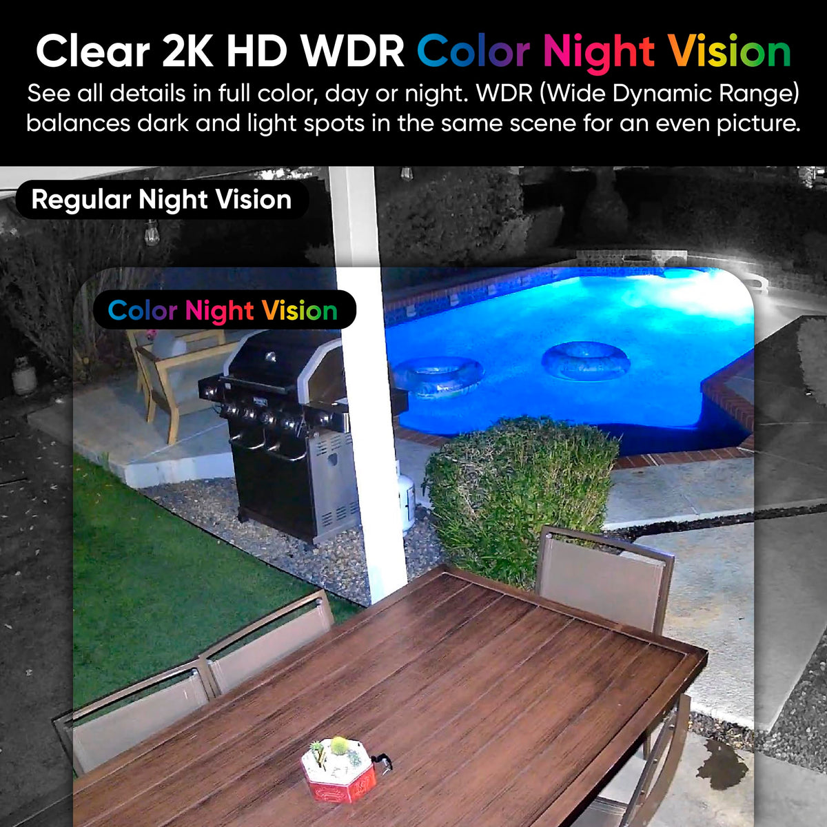 WYZE Duo Cam Pan Indoor/Outdoor IP65 2K 360° Pan/Tilt Smart Home Security Camera with Color Night Vision, Compatible with Alexa & Google Assistant, White
