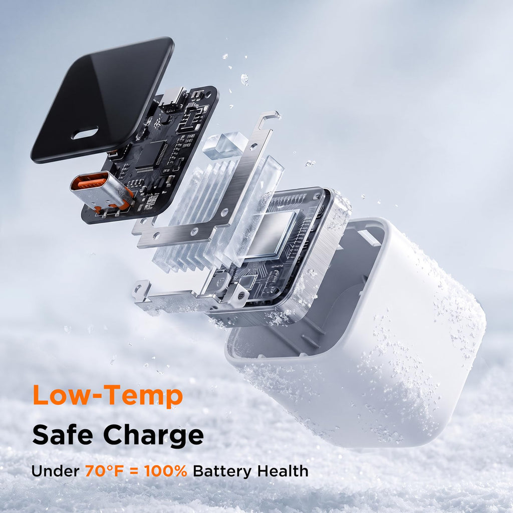 Smart Charging Butler–45W GaN Display Fast Charger with 6.6ft C-to-C Cable | Fast Charging,Active Cooling,90° Foldable Plug,Power Display,Device Recognition,Care Mode,for iPhone 18 Pro Max/17/16,eBook