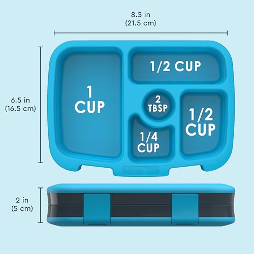 Bentgo Kids Prints Leak-Proof 5-Compartment Bento-Style Kids Lunch Box | Ideal Portion Sizes for Ages 3-7, Durable, Drop-Proof, Dishwasher Safe, PFAS & BPA-Free Materials (Dinosaur)