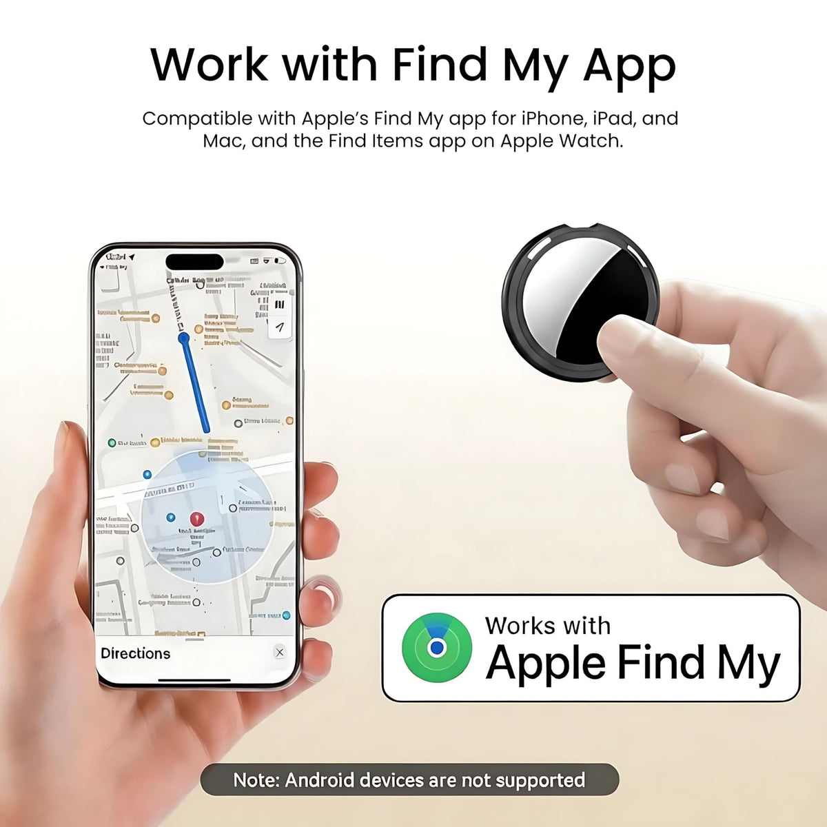 4 Pack Apple MFi Certified Tracker Tags Works with Apple Find My (iOS Only) | Bluetooth Item Finder Replaceable Battery Waterproof Smart Tag for Keys Wallet Pets Backpack Luggage Bags Worldwide Tracking