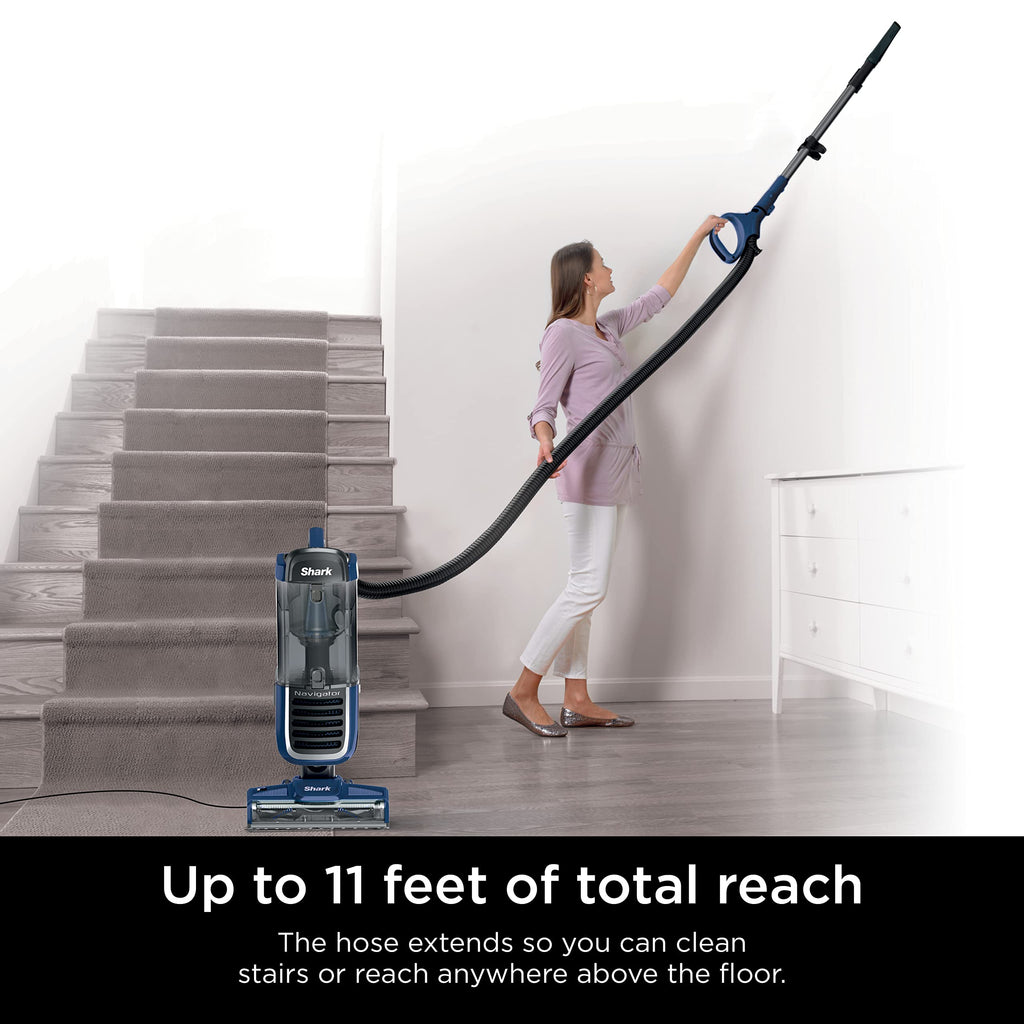 Shark Navigator Swivel Pro Upright Vacuum, HEPA, Pet Hair, Navy, NV151 | Swivel Steering, Powerful Suction, Lightweight Design, 11-Ft Reach, Crevice Tool, Upholstery Tool and Pet Power Brush