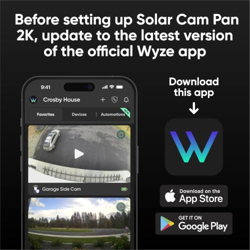 WYZE Solar Cam Pan, 2K Security Cameras Wireless Outdoor, Battery Powered | 360° Pan-Tilt, Battery Powered, 2.4 GHz Wi-Fi camera, AI motion detection, Color night vision, Cameras for home security