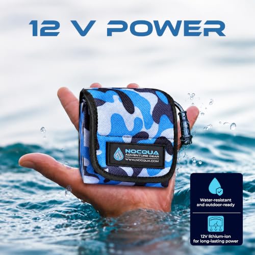 Nocqua Pro Power Kit - 12 Volt Lithium Battery with Charger - 10Ah | Battery Kit for GPS, Fish Finders & Depth Finders, Compact & Portable Kayak Battery Power for Marine Adventure & Kayaks