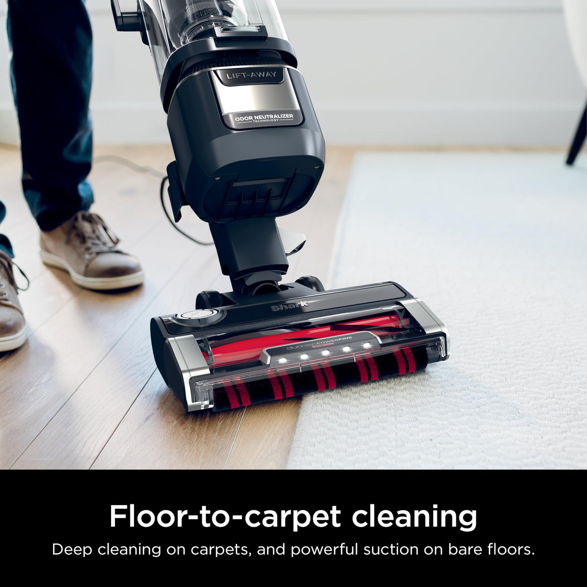 Shark Rotator Lift-Away Vacuum, DuoClean PowerFins, Dark Grey, LA555 | Self-Cleaning Brushroll, Odor Neutralizer, Lift-Away ADV, HEPA Filter, LED Headlights, Swivel Steering, Pet Tools Included