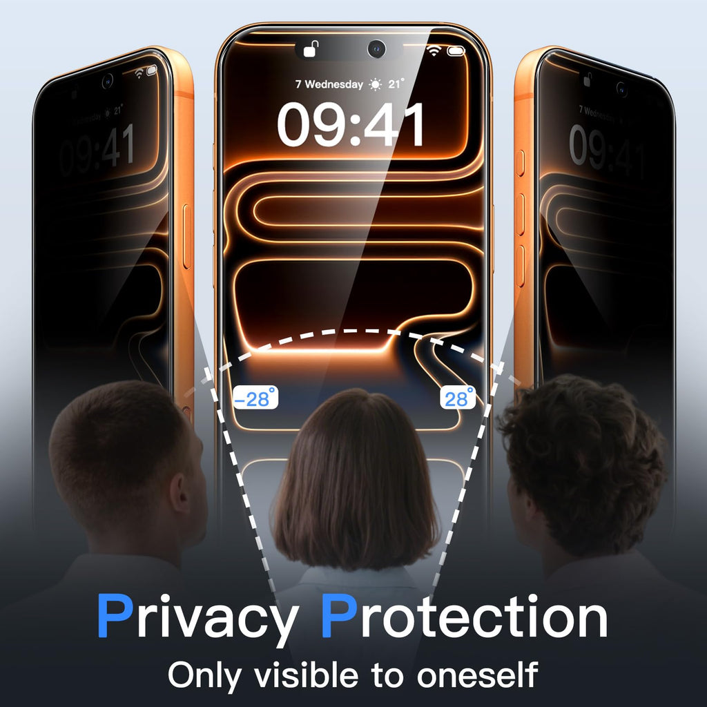 JETech Privacy Screen Protector for iPhone 17 Pro Max, 2-Pack