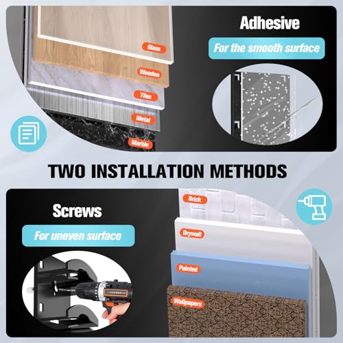 Hat Organizer for Baseball Cap 2Pack, Hold up to 20 Hat Adhensive for Wall | Hat Rack Hanger Display for Door Closet, Cap Organizer Storage Multilayer Adhesive or Screw Mount, Space-Saving Design-Black