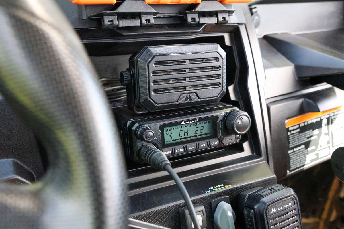 Midland SPKMINI 10W IP67 External Speaker | 180 Degrees Swivel Base, Universal Compatibility with a Standard 3.5mm Audio Plug for Use with all CB's, MXT's and Others