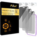 Ailun Privacy Screen Protector+Camera Lens Protector for iPhone 18 Pro Max | 3+3 Pack, 6.9 inch, Tempered Glass, Installation Frame, Dynamic Island Compatible, Anti Spy Private