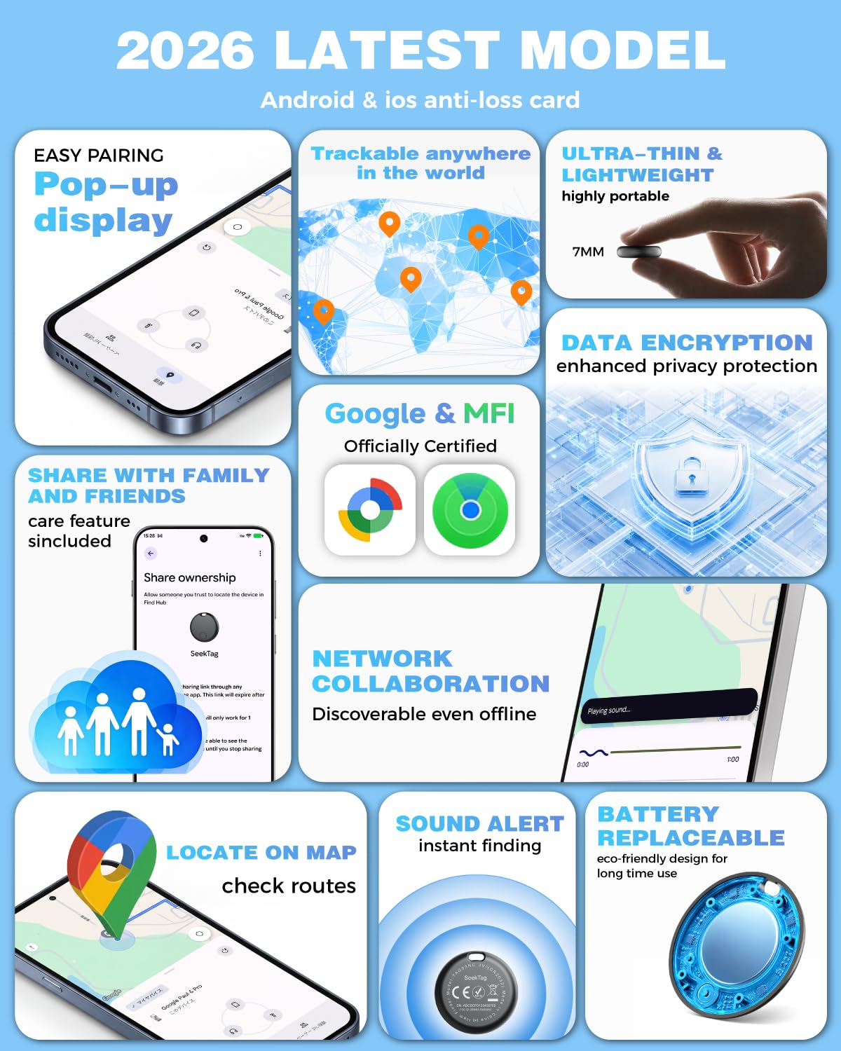 Air Tags for Android,Air Tags-4 Pack Android,Air Tracker Tags with 4 Case,2 Year Battery Life,Google & Apple Find Trackers for Google'S Find Hub App & Apple Find My,IP65 Waterproof Luggage Tracker