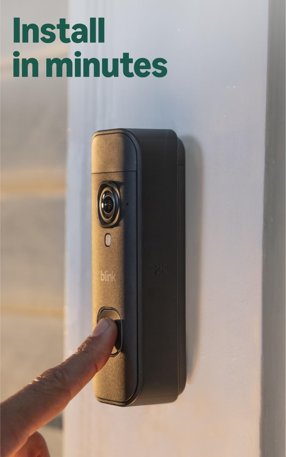 Blink Battery Doorbell 2K+ (newest model) — Wireless video doorbell, 2K video resolution, enhanced audio. Sync Module Core included – System (Black)