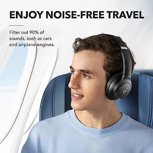 Soundcore by Anker Q20i Hybrid Active Noise Cancelling Headphones, Black | Over-Ear, Bluetooth, 40H ANC Playtime, Hi-Res Audio, Big Bass, Transparency Mode, Customize via App, Travel, Home, Office