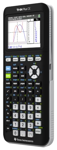 Texas Instruments TI-84 Plus CE Color Graphing Calculator, Black | Computer version included, USB charging, Full color, Faster than TI-84 Plus