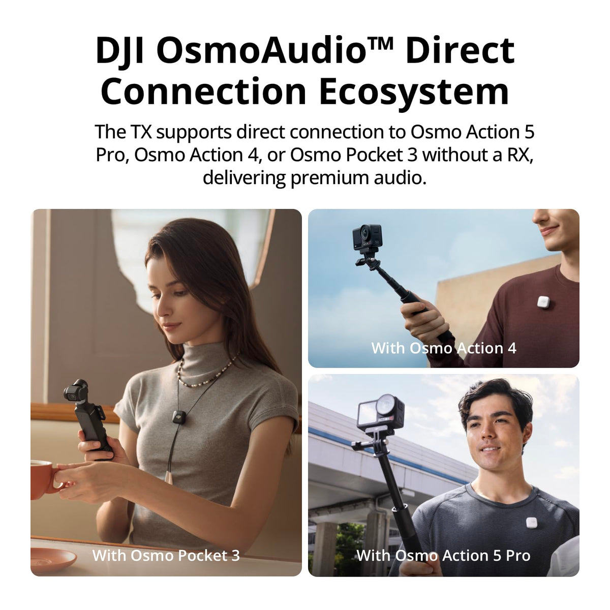 DJI Mic Mini (2 TX + 1 RX + Charging Case), Ultralight, Detail-Rich Audio | 48h Use, Noise Cancelling, Automatic Limiting, Wireless Microphone for Camera/iPhone/Android, Vlog, Streaming