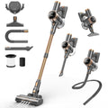 NuYupo Cordless Vacuum Cleaner, 10-in-1 Lightweight Stick Vacuum with 45mins Runtime, Powerful Suction, LED Touch Screen, Rechargeable Vacuum Cleaners for Home Hardwood Floor Carpet Pet Hair (Gold)