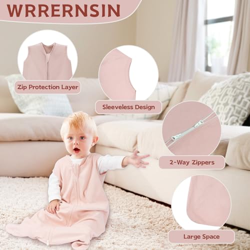 Baby Sleep Sack 0-6 Months, 100% Cotton Wearable Blanket, 0.5 Tog, 3 Pack | Lightweight Infant Sleeping Bags, for Newborn Toddler, 2-Way Zipper for Easy Change, Soft and Breathable,Baby Sleep Essential