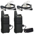 Retevis RT22 Walkie Talkies Long Range Rechargeable with Earpiece (2 Pack) | Slim & Lightweight 2 Way Radio For Camping & Hiking, Pocket-Friendly Antenna, Ready to Use, 10-Hour Battery, USB-C Charging