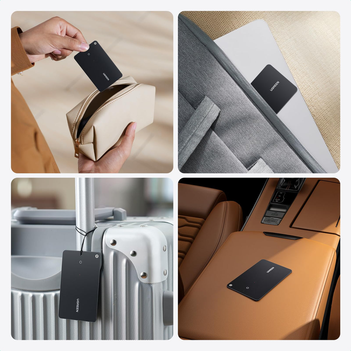 UGREEN FineTrack Slim Wallet Tracker Card (iOS Only) | Bluetooth Tracker Card, Work with Apple Find My Rechargeable Tracker[Apple MFi Certified]