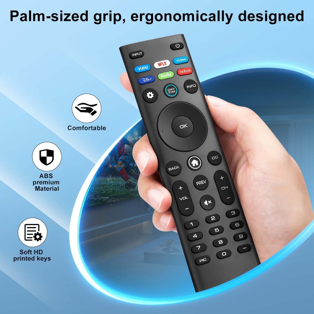 for VIZIO Smart TV Remote Replacement,Universal Control XRT140 for VIZIO TV | Universal remote for all VIZIO TVs. Works with XRT140/136/135/510/500. SmartCast home, no setup, AAA. Durable ABS, safe.