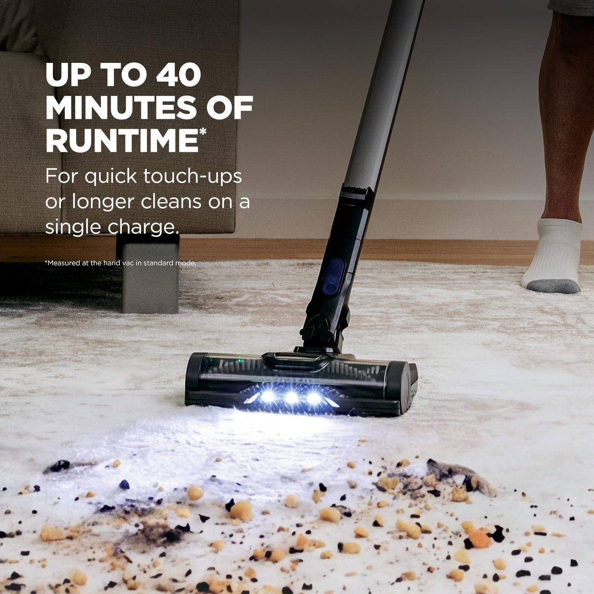 Shark Pet Cordless Stick Vacuum, 40-Min Runtime, Lightweight, Grey, IX141 | Powerful Suction, XL Dust Cup, LED Headlights, Removeable Handheld Vacuum for Carpet & Hard Floors, Crevice & Pet Tool​