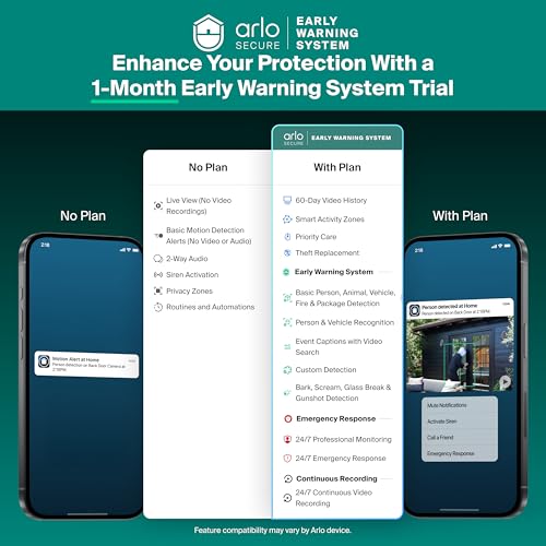Arlo Essential Wireless Security Camera 2K (3rd Gen) - 2-Cam | Rechargeable home security camera; 2K & color night vision; Person, vehicle & animal detection; 1-mo Secure plan incl.