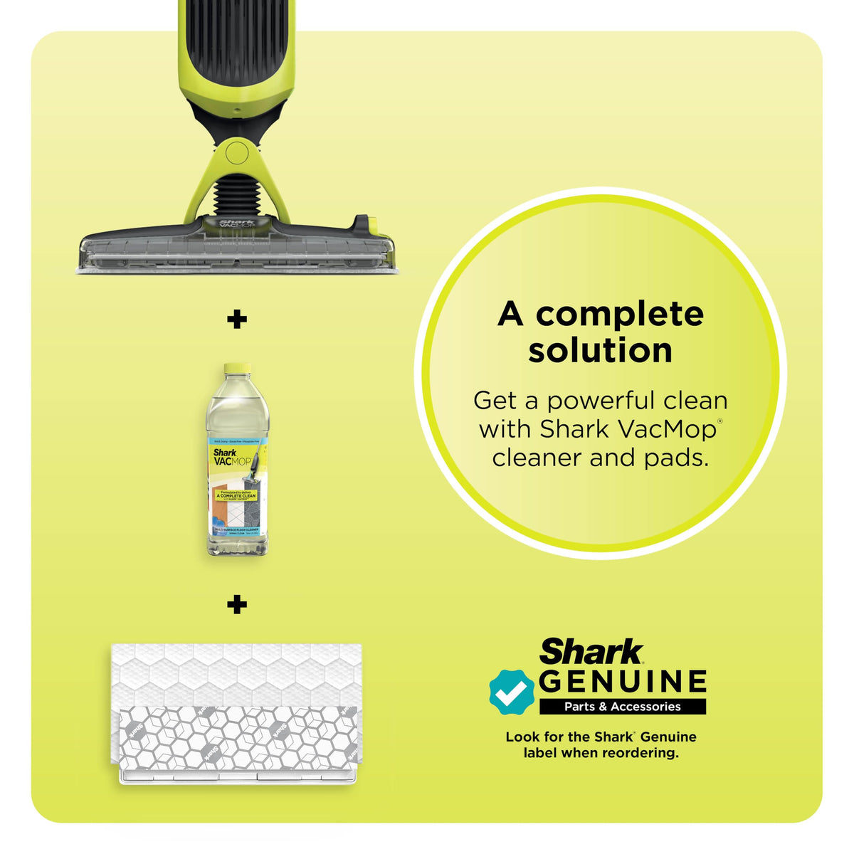 Shark VACMOP Cordless Vacuum & Spray Mop, Gray, VM180 | Hard Floor Cleaner, Powerful Suction, Lightweight, 2 Disposable Pads, 12oz Cleaning Solution Included