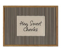 Hey Sweet Cheeks Bathroom Sign Wall Art Funny Black Striped Quote Restroom Wall Decor Picture Trendy Girl Bathroom Poster Canvas Painting Print 12x16 inch Wood Framed