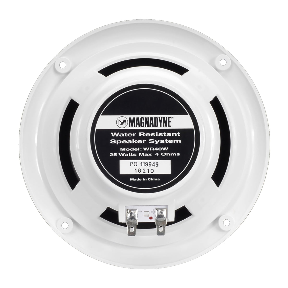 Magnadyne 5-inch Water Resistant Outdoor Speakers, Dual Cone, 25W Peak Power, Marine and RV Compatible (White)