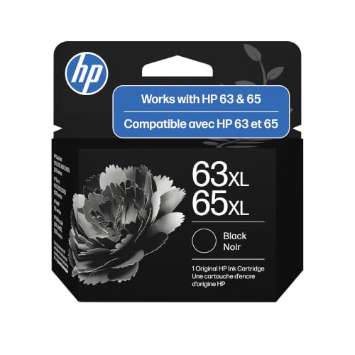 HP 63XL/65XL Black High-Yield Ink Cartridge (Replaces Both 63XL & 65XL) | Works with AMP; DeskJet 1100, 2100, 2600, 3600; Envy 4500, 5000; OfficeJet 3800, 4600, 5200 Series | B7RT5AN